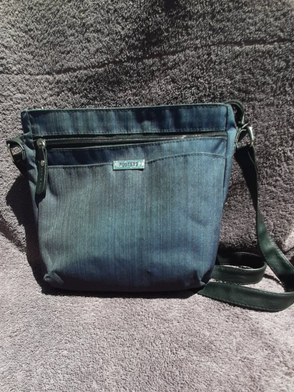 Roots 73 Cross Body Bag Dark Blue 9" x 9" x 2"
